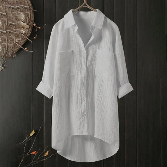 Elegantes, lockeres Button-Down-Hemd für Frauen - Stylische Bluse für Arbeit und Freizeit