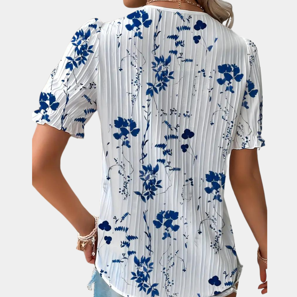 Lightweight & Flattering Women’s Blouse – Floral Lace Trim, Breathable Fabric, for Summer Outings 4