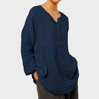 Lightweight & flattering women’s blouse – oversized casual fit, polyester, for summer outings 0
