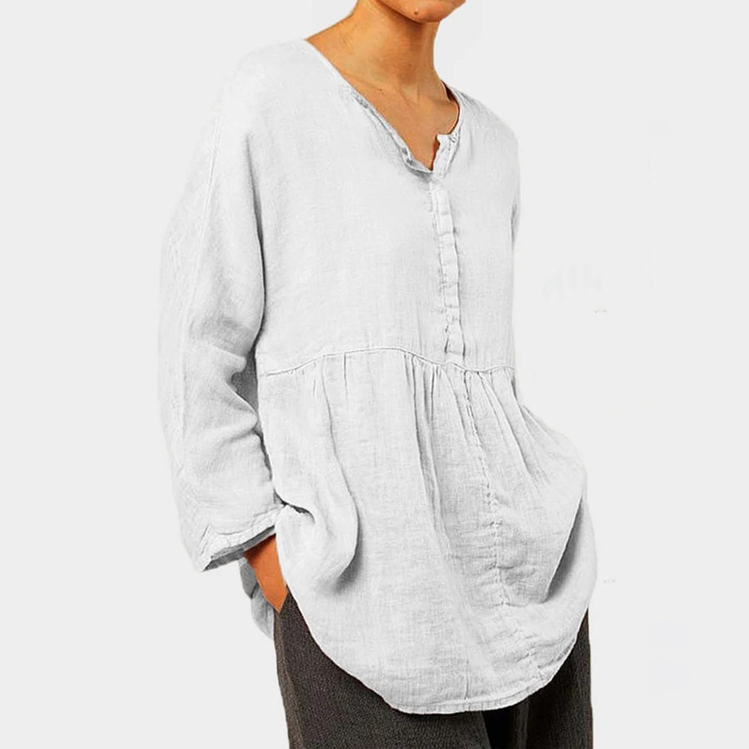 Lightweight & flattering women’s blouse – oversized casual fit, polyester, for summer outings 1