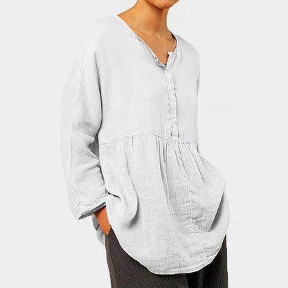 Lightweight & flattering women’s blouse – oversized casual fit, polyester, for summer outings 1