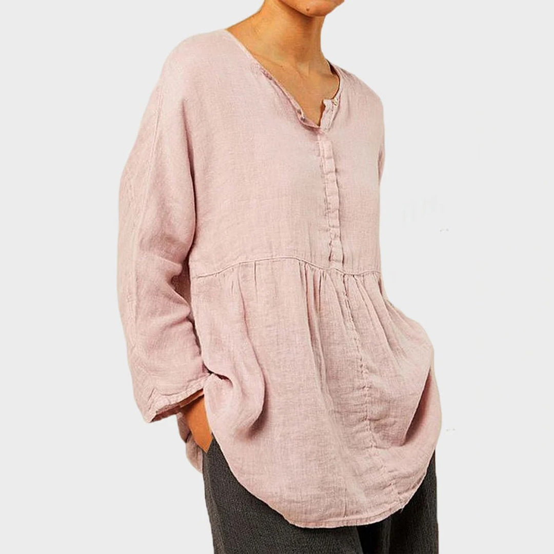 Lightweight & flattering women’s blouse – oversized casual fit, polyester, for summer outings 2