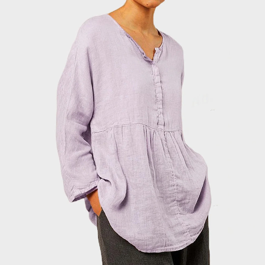 Lightweight & flattering women’s blouse – oversized casual fit, polyester, for summer outings 3