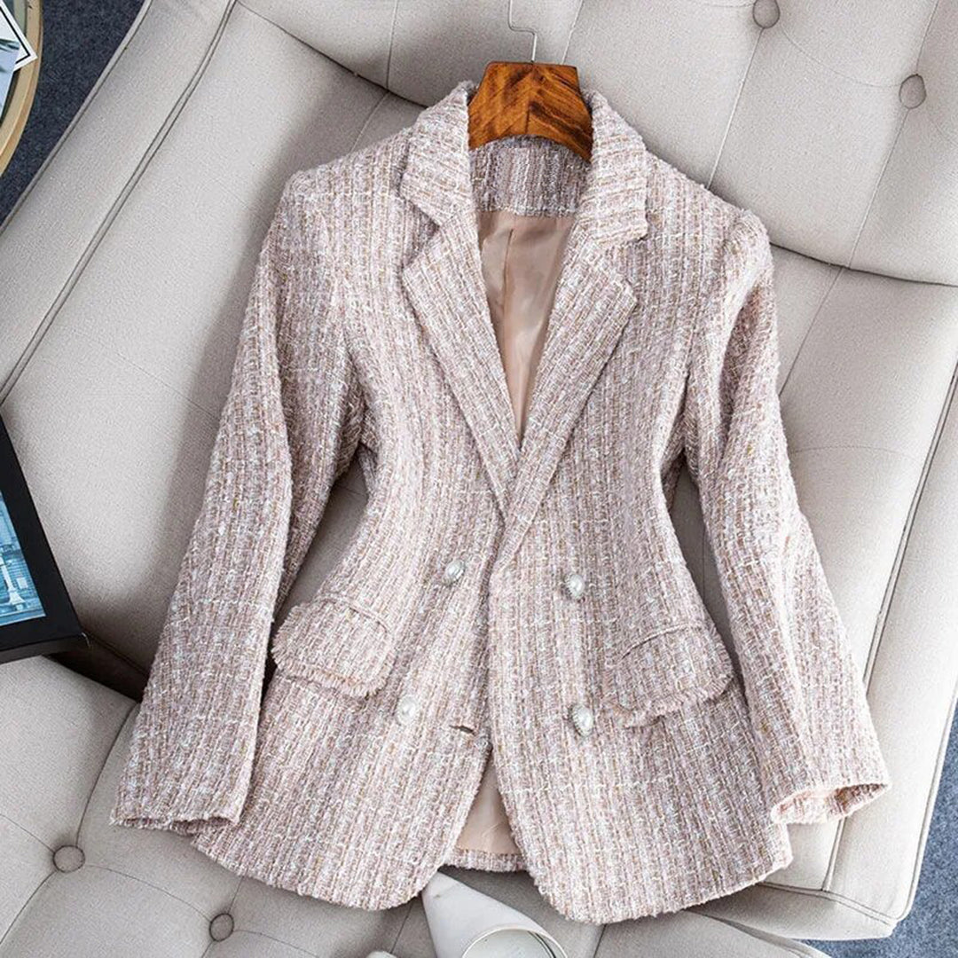 Lightweight & flattering women’s tailored blazer – fitted check pattern, breathable fabric, for spring and summer 2