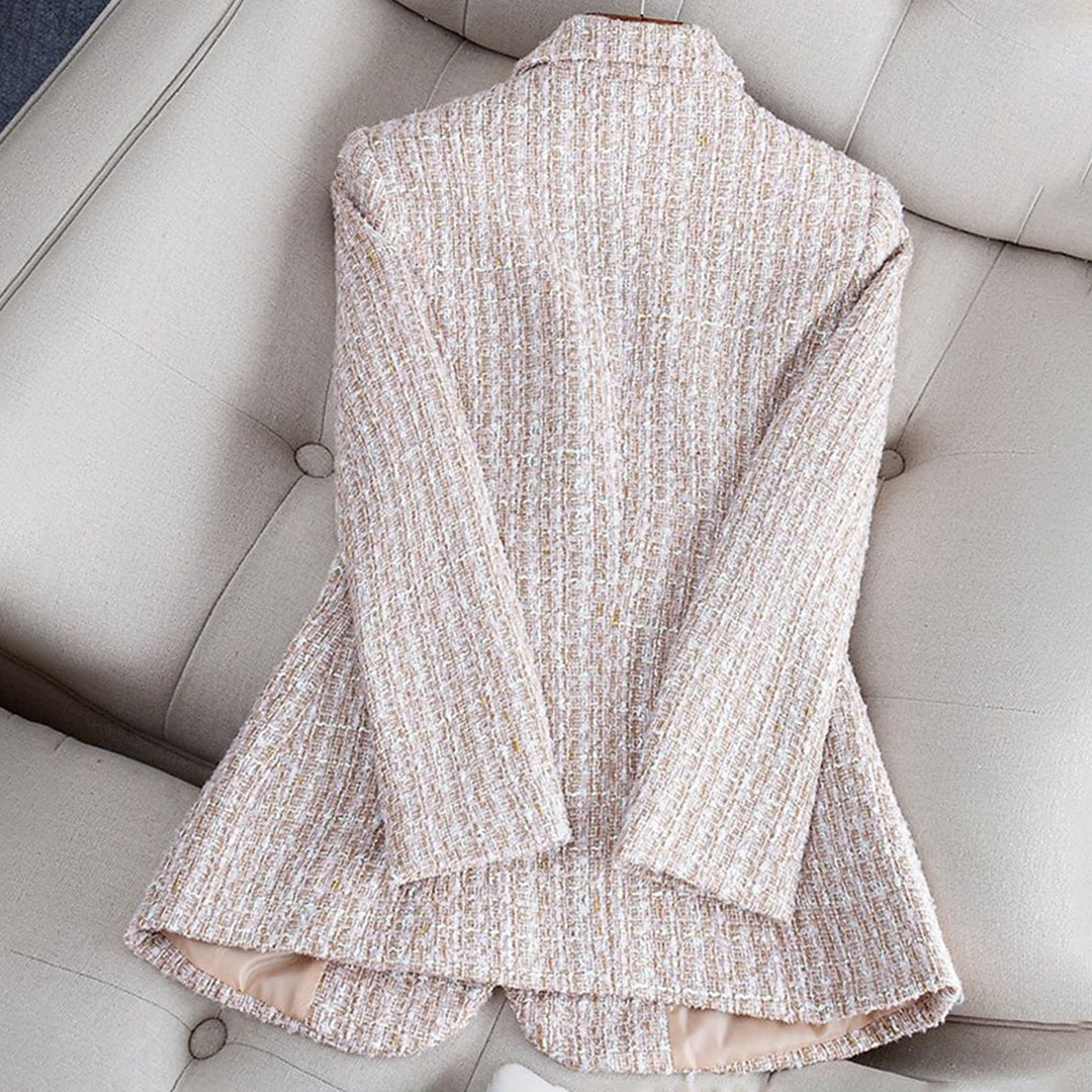 Lightweight & flattering women’s tailored blazer – fitted check pattern, breathable fabric, for spring and summer 5