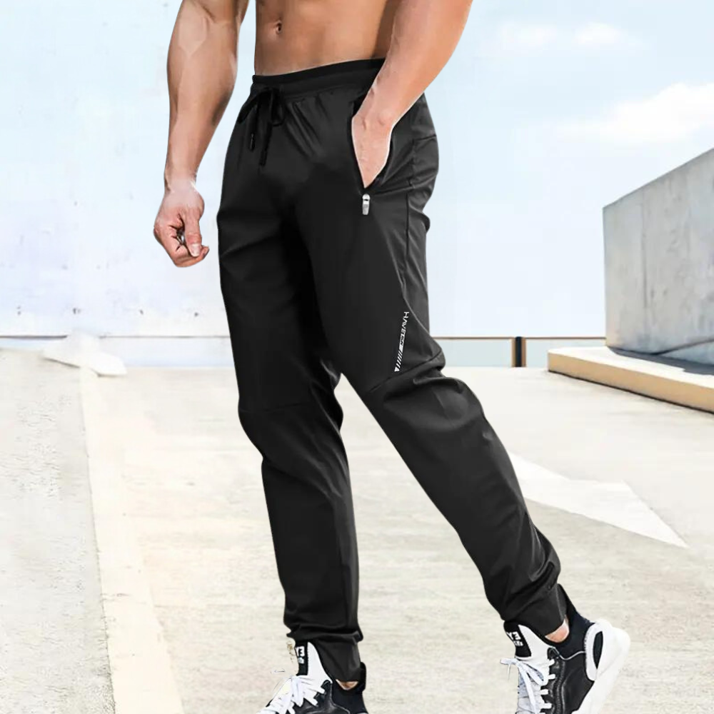 Lightweight men's athletic pants – relaxed fit, stretchy fabric, for summer activities 1