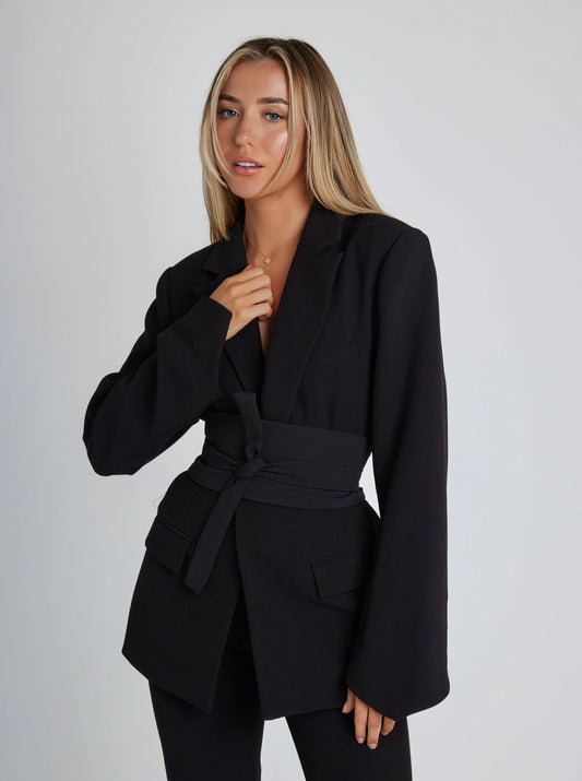 Lightweight women’s blazer – fitted belted design, breathable fabric, for versatile styling 0