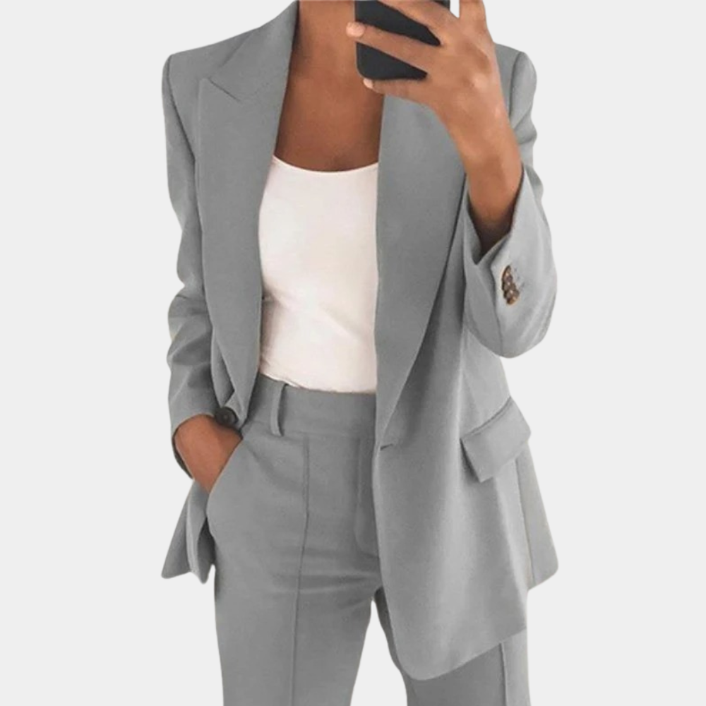 Lightweight women's blazer – modern fit, breathable fabric, for work or casual wear 0