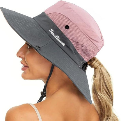 Lightweight women's sun hat – wide brim design, UV protection, for beach and outdoor activities 3