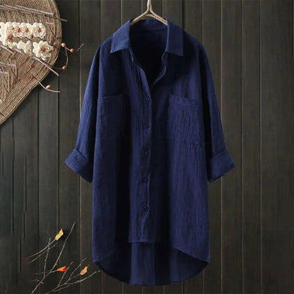 Luftige Damenbluse – lange Ärmel, hochwertiges Polyester, für Büro und Freizeit 4