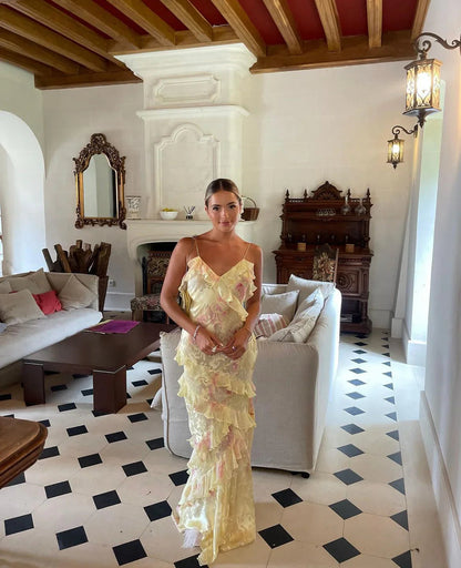 Ruffle White Maxi Dress for Women with Open-Back Design and Flowing Fit for Special Occasions-5