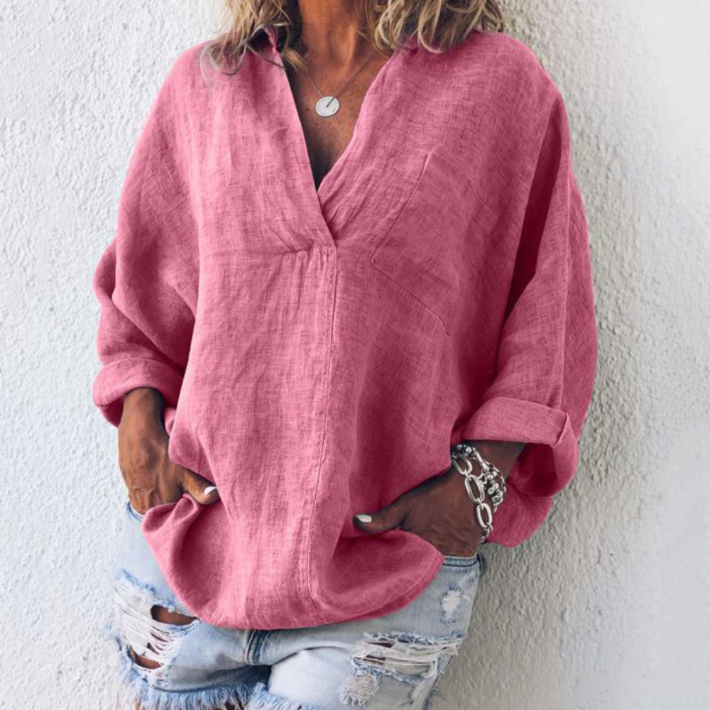 Luxurious women’s oversized blouse – breathable polyester, perfect for summer 0