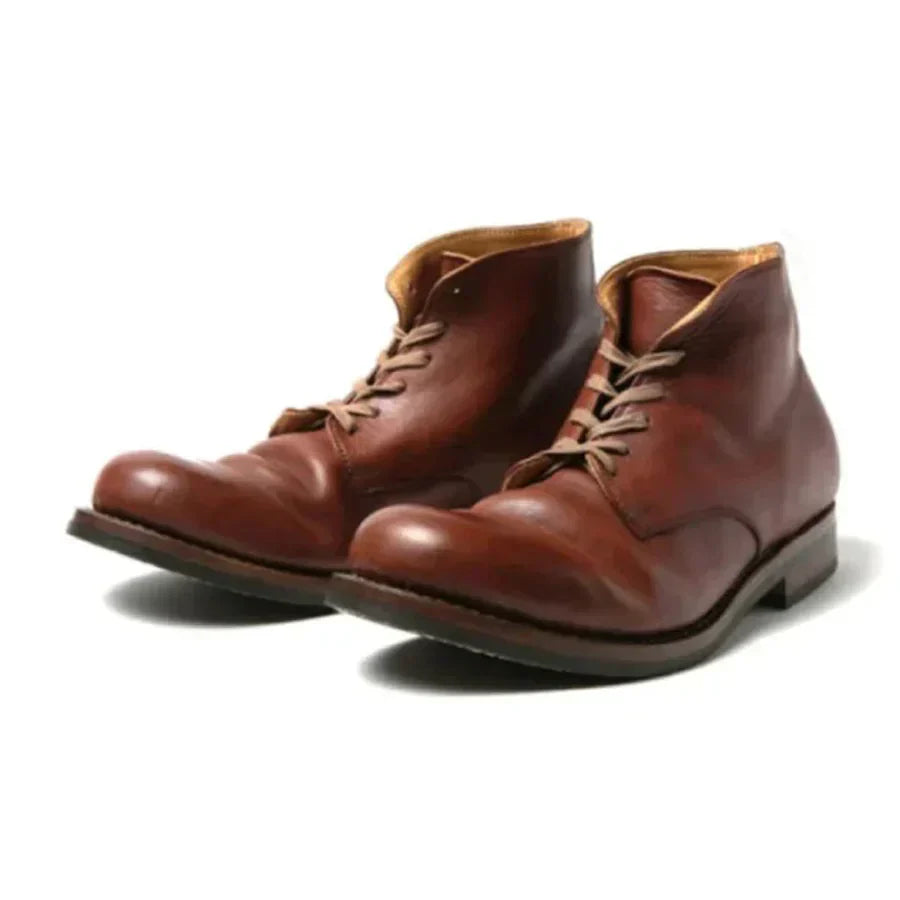 Supportive Men's Leather Boots - Lace-Up, Full-Grain
