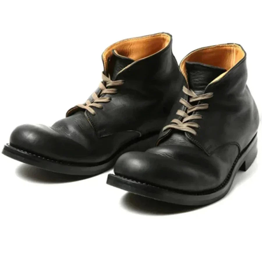 Supportive Men's Leather Boots - Lace-Up, Full-Grain