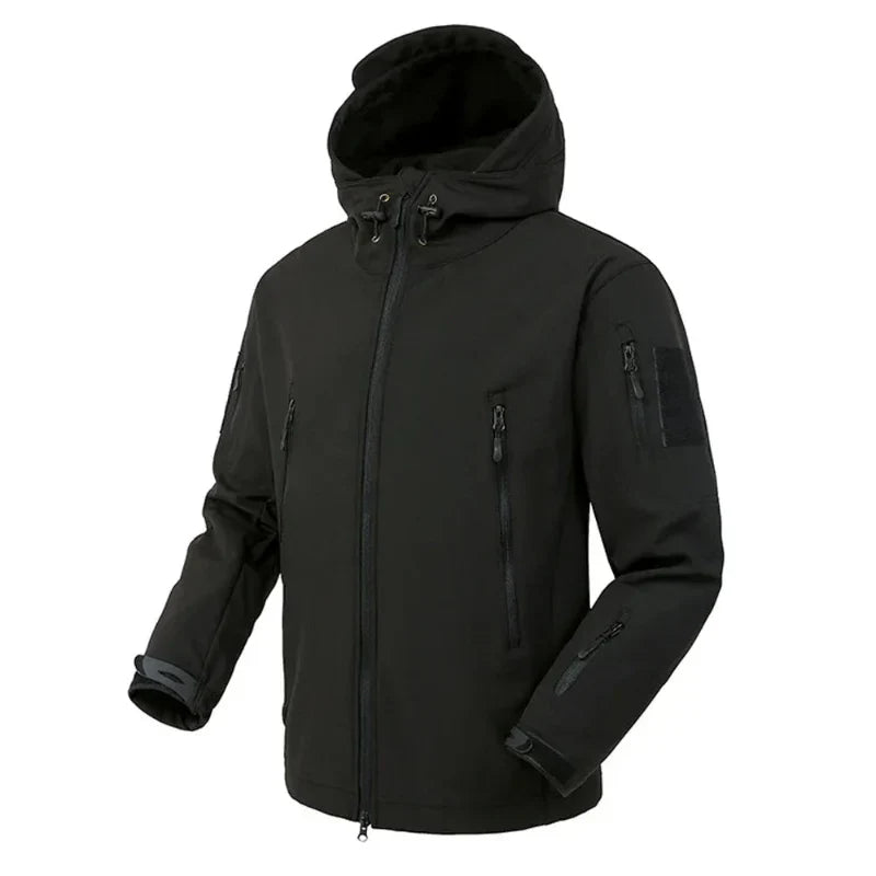 Waterdichte gevoerde herenjas - gewatteerde softshell met capuchon