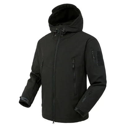 Waterdichte gevoerde herenjas - gewatteerde softshell met capuchon