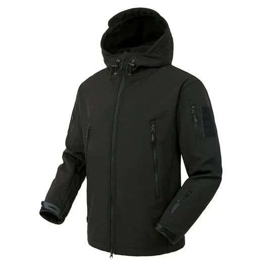 Waterproof Lined Men’s Jacket - Hooded Softshell Fleece