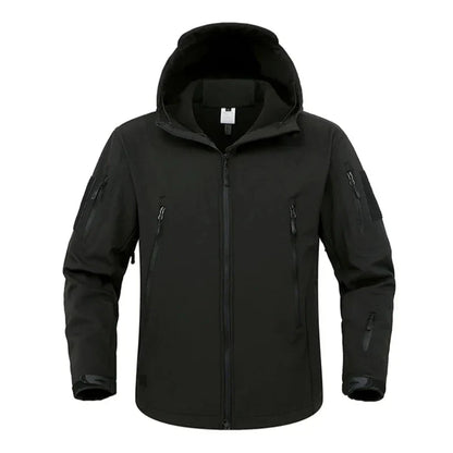 Waterdichte gevoerde herenjas - gewatteerde softshell met capuchon