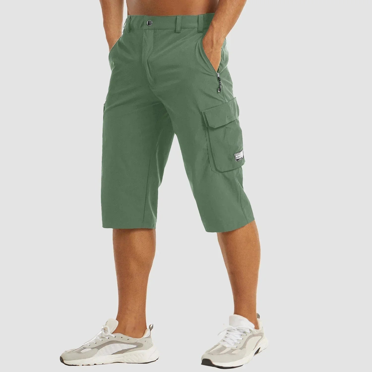 Variant image for Fast-Drying Men's Cargo Shorts with Multiple Pockets for Versatile Outdoor Use in Khaki, Gray, Black, Green, and Blue-21