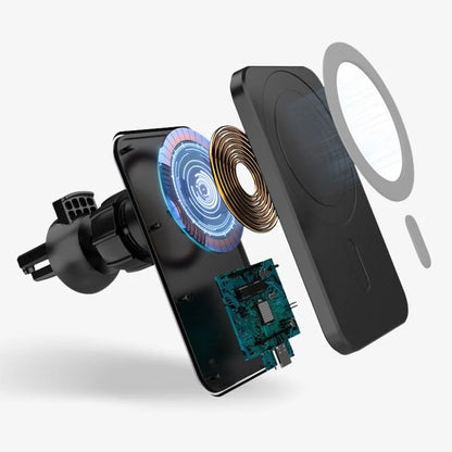 Magnetisk trådløs biloplader til ventilationsåbning med hurtig opladning