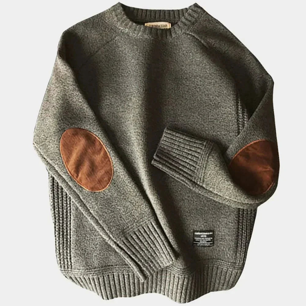 Warm Classic Men's Sweater - Crewneck, Chunky Knit Layering
