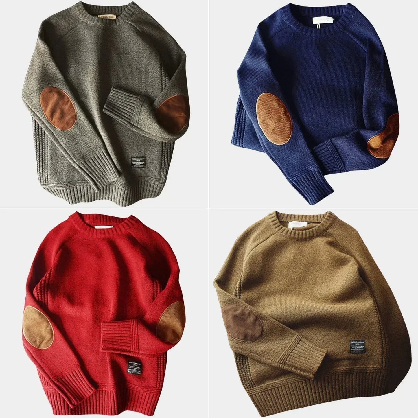 Warm Classic Men's Sweater - Crewneck, Chunky Knit Layering