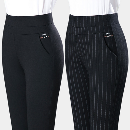 High Waist Black Stretch Pants for Women, Comfortable Versatile Office and Casual Wear, M-4XL-2