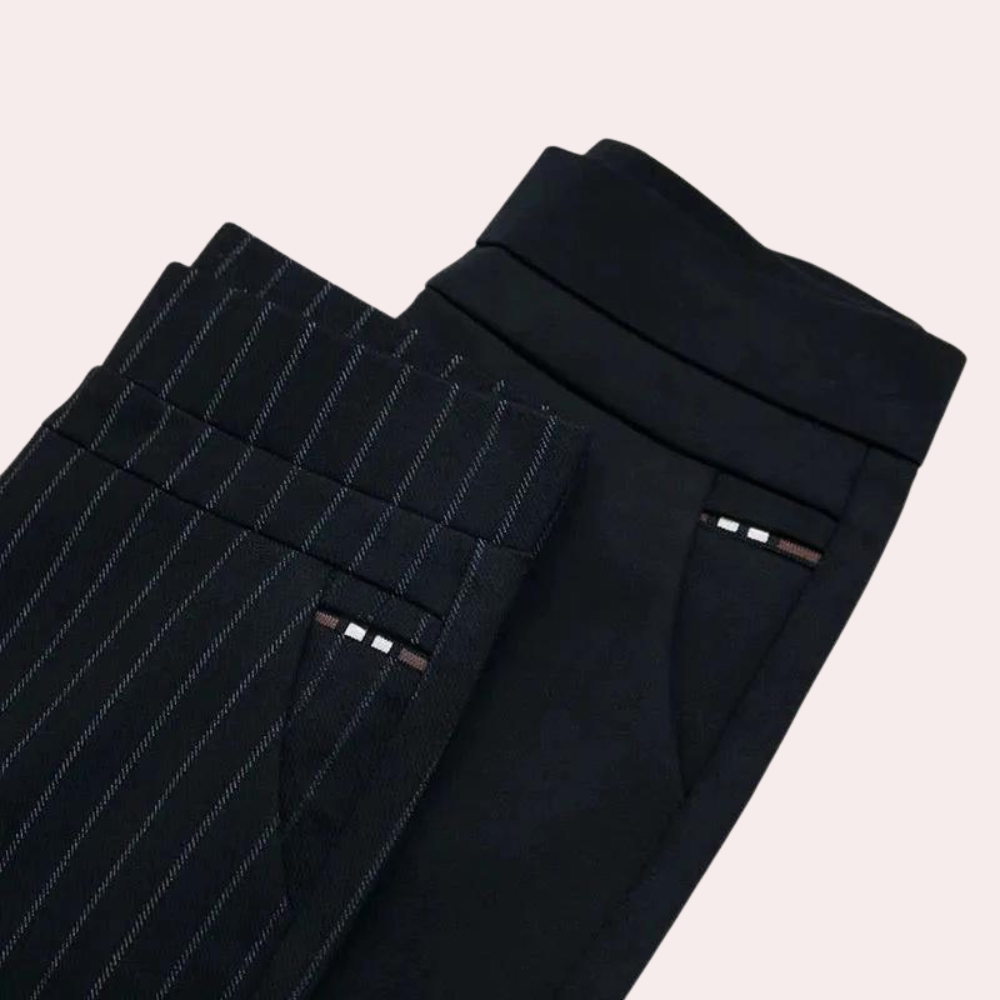 High Waist Black Stretch Pants for Women, Comfortable Versatile Office and Casual Wear, M-4XL-4