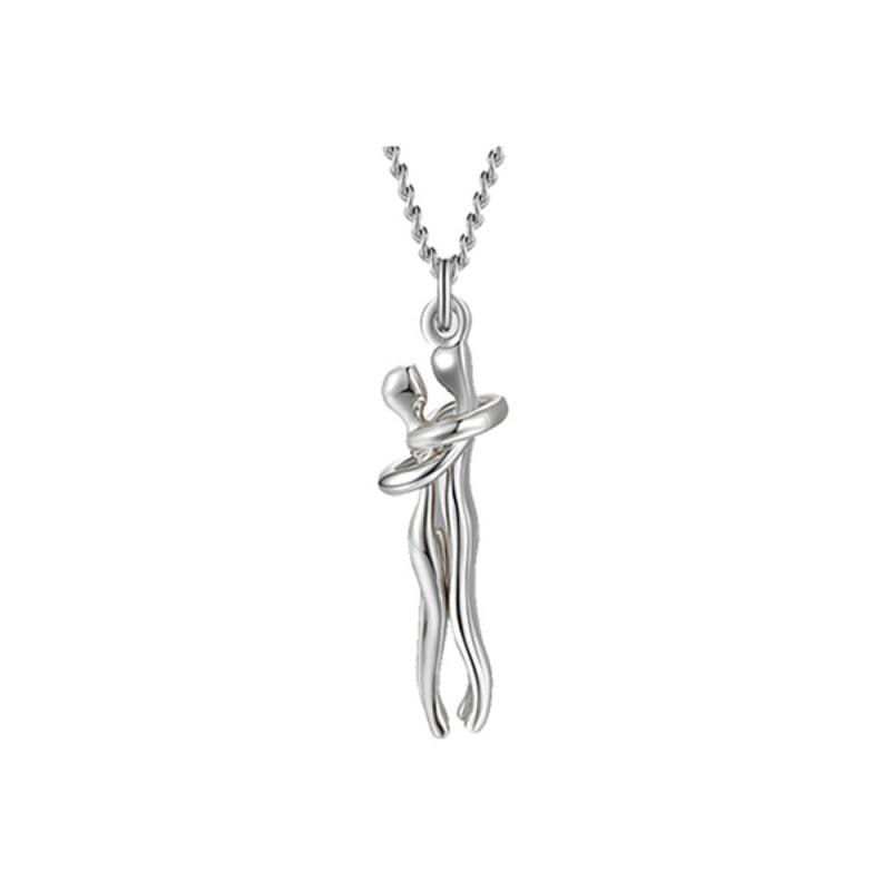 Meaningful women's necklace – embracing figures design, stainless steel, for special occasions 4