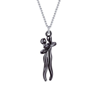 Meaningful women's necklace – embracing figures design, stainless steel, for special occasions 7