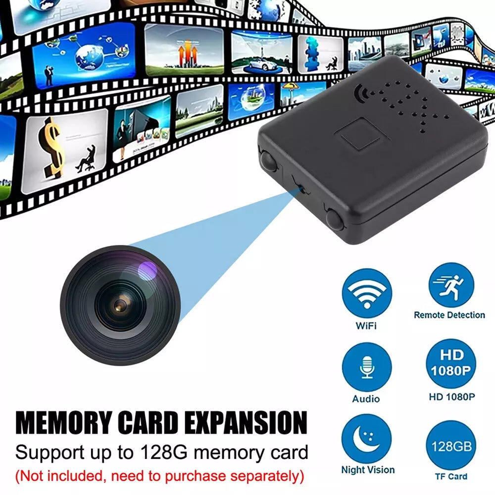 Micro cámara HD con audio visión nocturna interior 2025