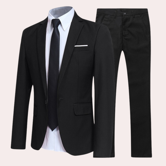 Modern men's suit – slim fit, premium polyester, for weddings and formal occasions 0