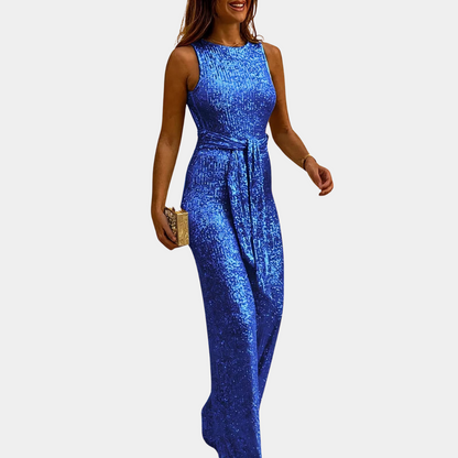 Elegant Glitter Evening Jumpsuit for Women, Formal Wear in Multiple Colors, Comfortable Fit, Glamorous Design for Weddings and Galas-5