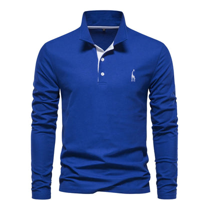 Soft Classic Mens Long Sleeve Polo - Collared Cotton Casual