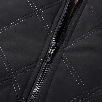 Windproof Men’s Jacket - Quilted Bomber Fleece Lined Hiking