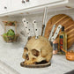 Gothic Skull Knife Holder - Unique Handcrafted Kitchen Decor, Holds 7 Knives