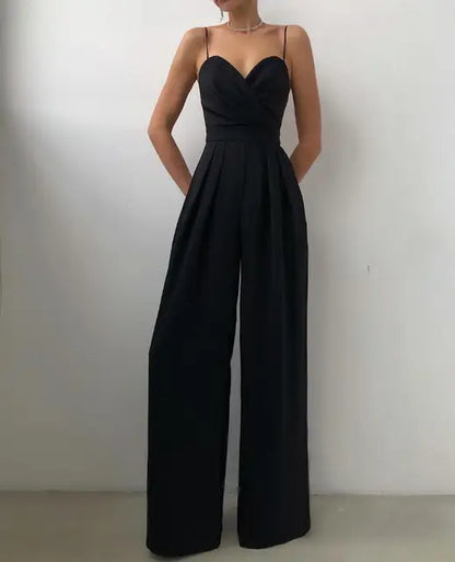 Elegant Black Women's Jumpsuit with Fitted Silhouette for Versatile Fashion and All-Day Comfort-1