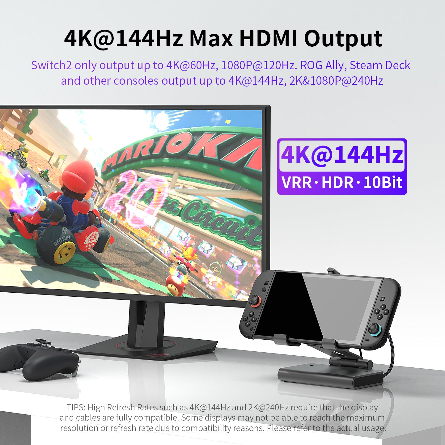 Estación de acoplamiento 100W con ventiladores dobles Dock de juego HDMI 4K