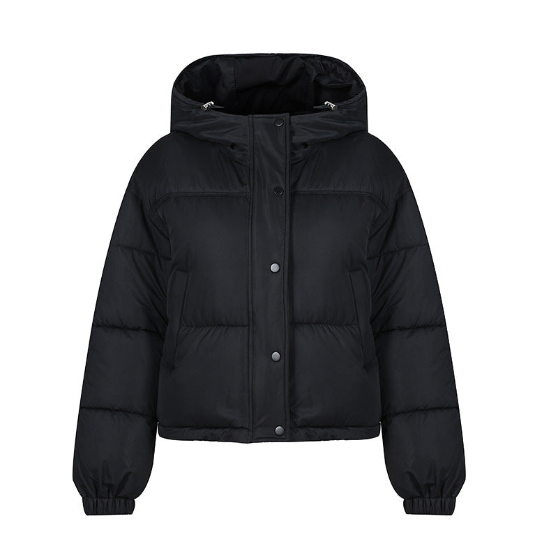 Lightweight Women Puffer Coat - Boxy Cotton Fill, Layering