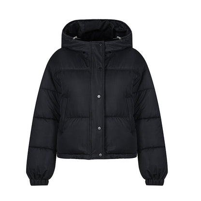 Lightweight Women Puffer Coat - Boxy Cotton Fill, Layering
