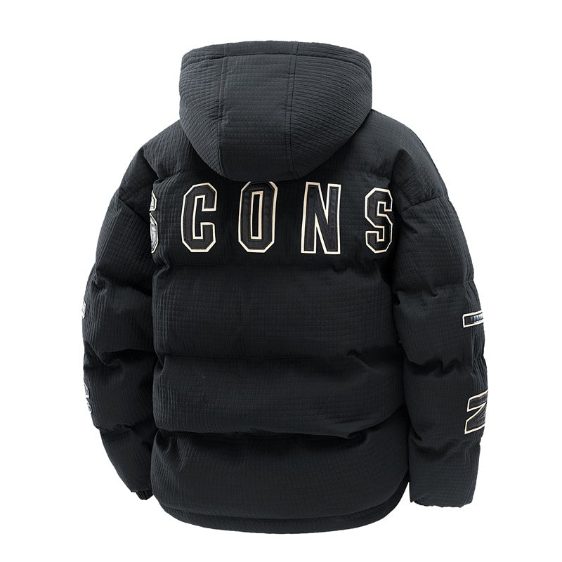 Insulating Men's Puffer Coat - Boxy Cut, Quilted, For Winter