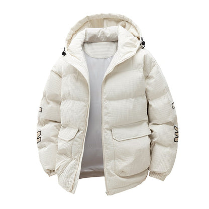 Insulating Men's Puffer Coat - Boxy Cut, Quilted, For Winter