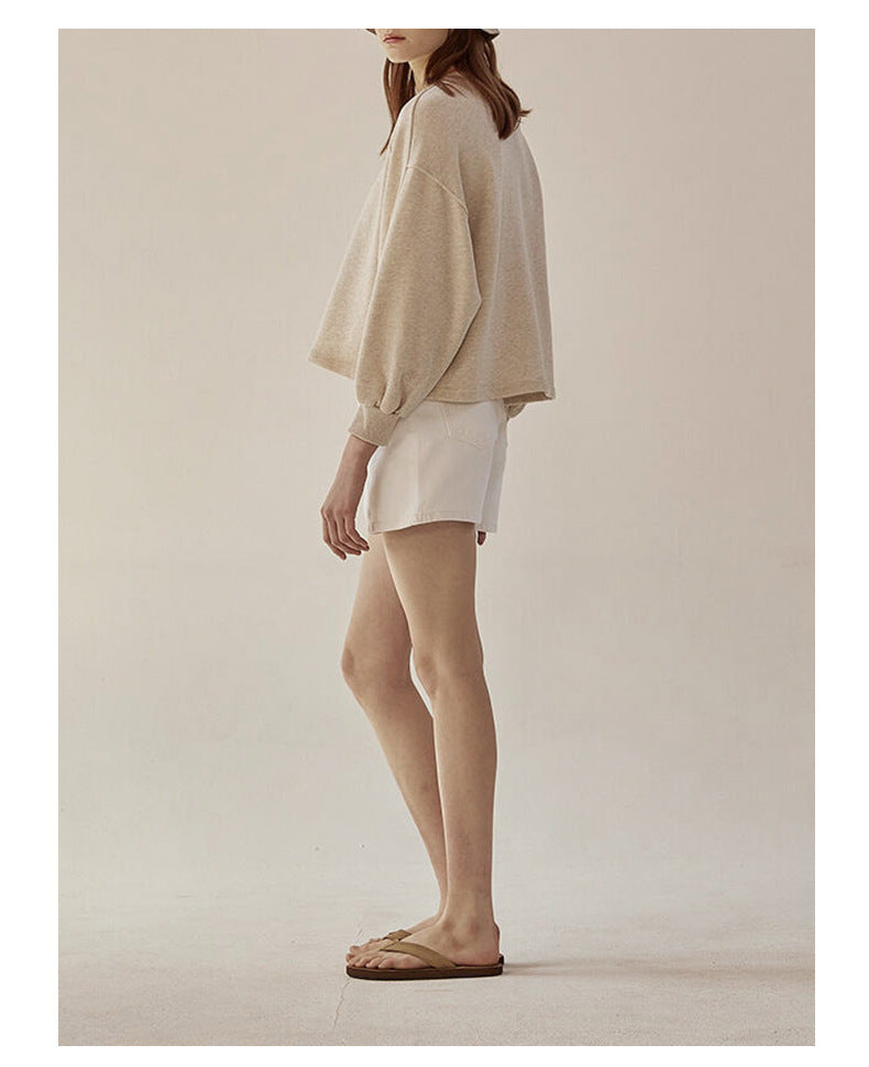 Oversized kvinders crewneck sweatshirt - boxy raglan, bomuld