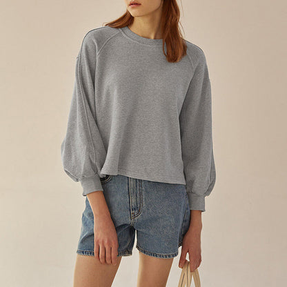 Oversized kvinders crewneck sweatshirt - boxy raglan, bomuld