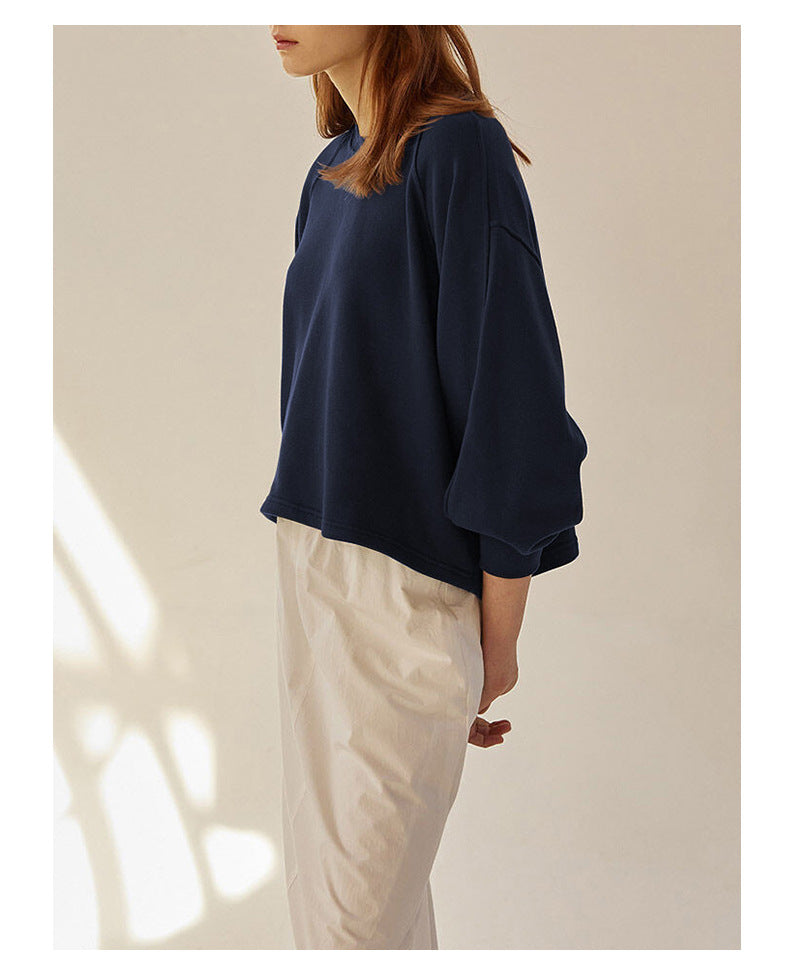 Oversized kvinders crewneck sweatshirt - boxy raglan, bomuld