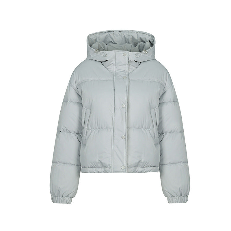 Lightweight Women Puffer Coat - Boxy Cotton Fill, Layering