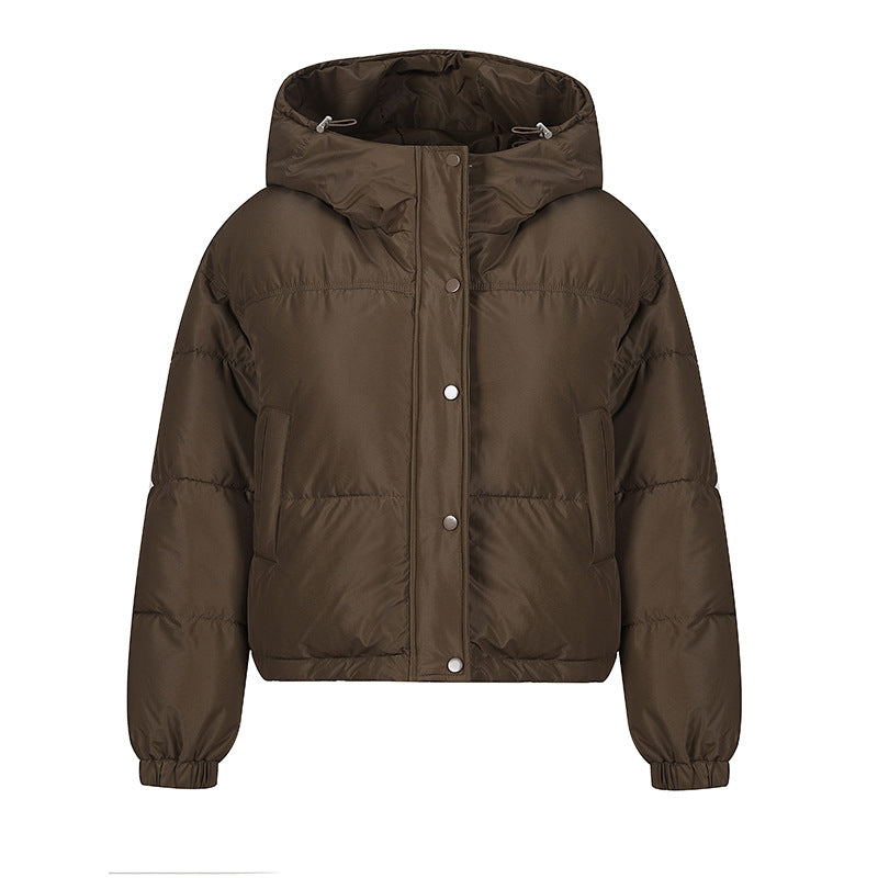 Lightweight Women Puffer Coat - Boxy Cotton Fill, Layering