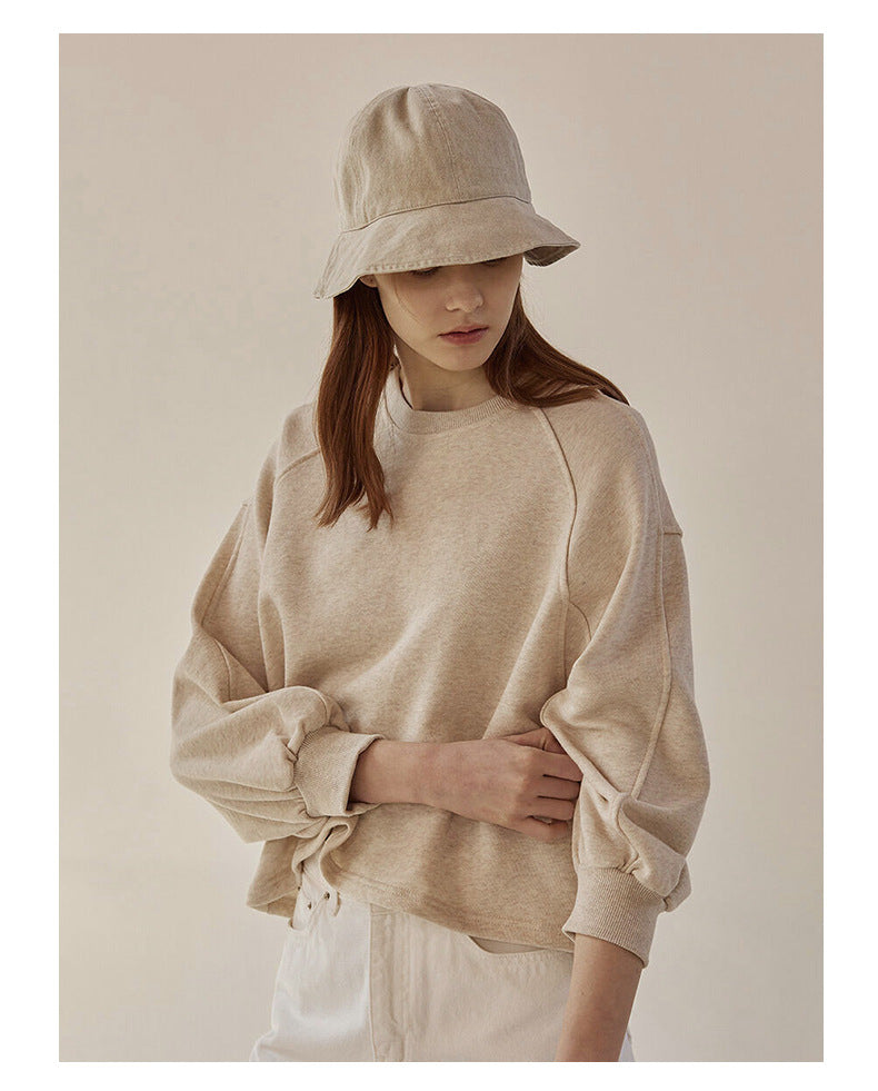 Oversized kvinders crewneck sweatshirt - boxy raglan, bomuld