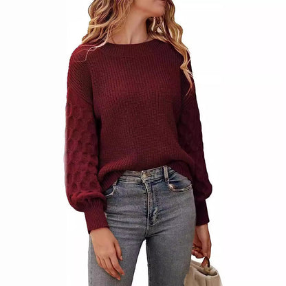 Warm Cozy Women's Chunky Knit Sweater - Relaxed Fit