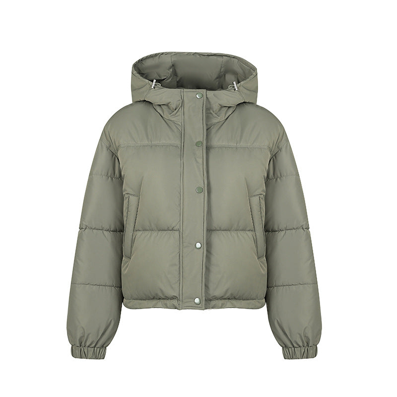 Lightweight Women Puffer Coat - Boxy Cotton Fill, Layering